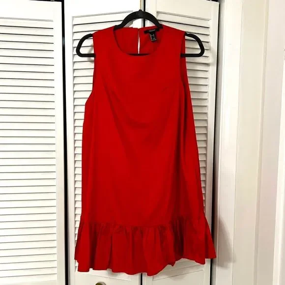 Forever 21 | Dresses | Forever 2 Red Peplum Drop Waist Dress | Poshmark